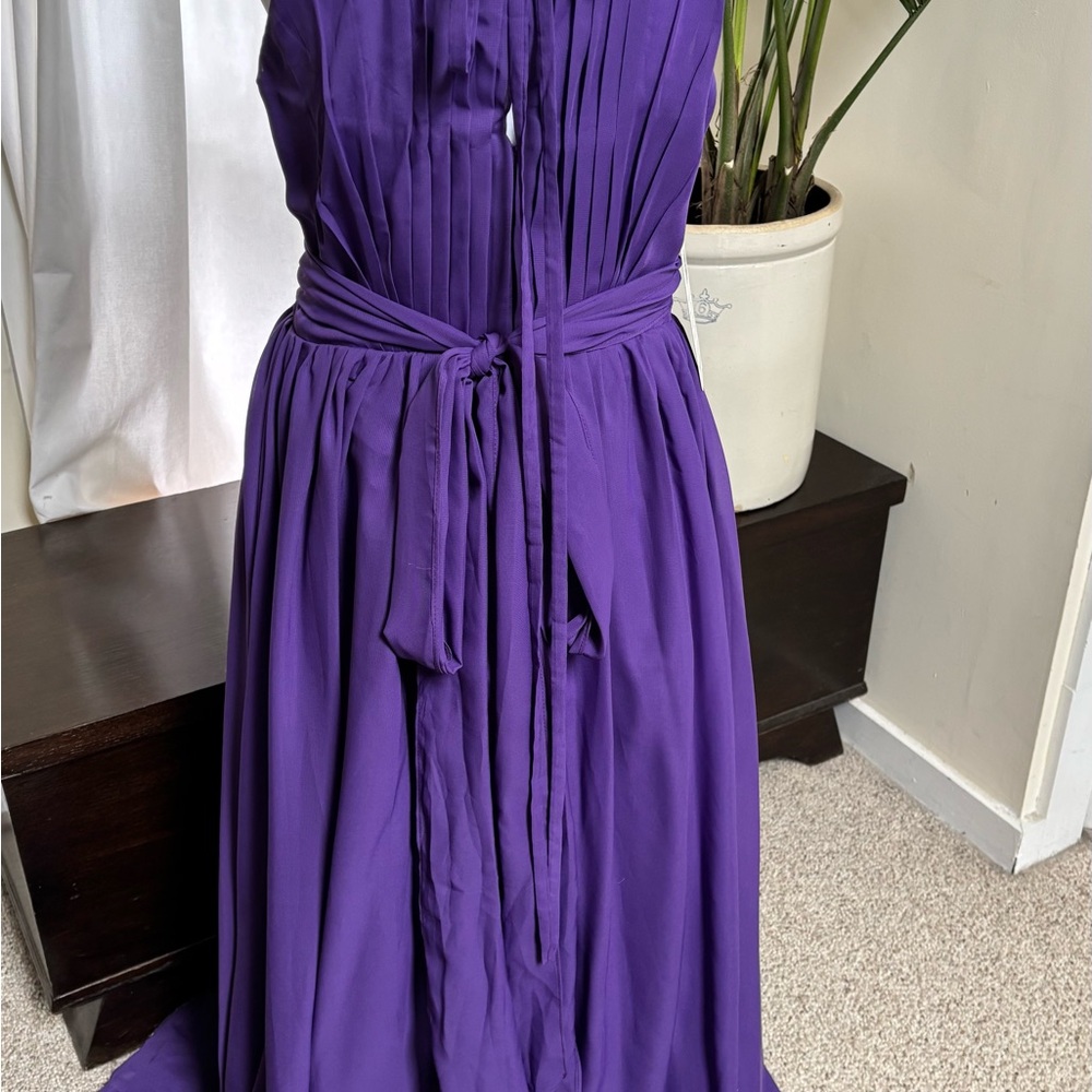 Elegant Halter Purple Evening Gown NWT